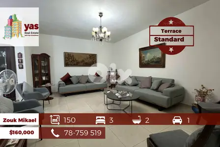 Zouk Mikael 150m2 | Terrace | Standard Flat | Prime Location | EH/EL