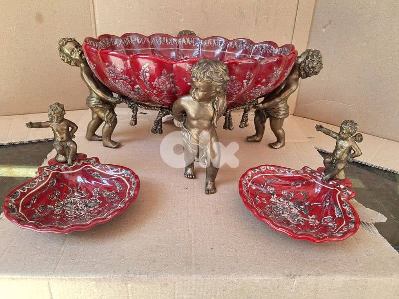 group of 5 pieces sevres porcelain & bronze handmade 3
