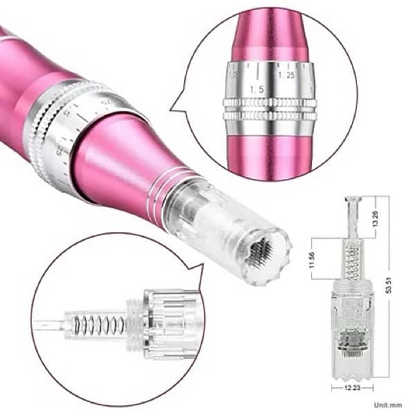 Dermapen - Upgraded Wireless Skin Pen with LCD Screen & 12 Cartridges 3