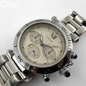 CARTIER Pasha Chronograph Wristwatch Stainless Steel Quartz Men's