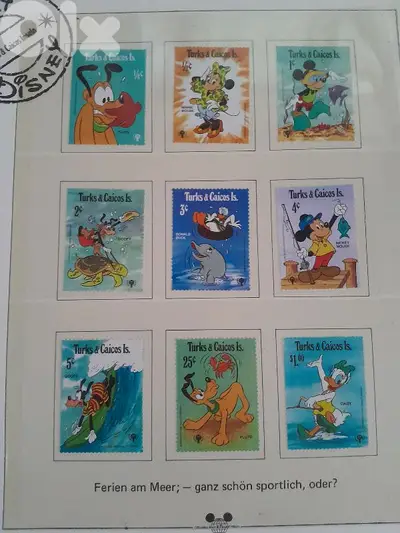 TURKS & CAICOS ISLANDS 1979 GOOFY MICKEY DONALD DUCK CARTOON 9v MNH