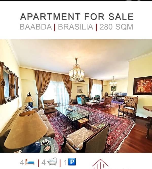 280m 4Bedroom+Parking Sale Brasilia Hazmieh Baabda 0