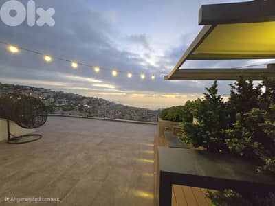 Rooftop Apartment for Rent in Kornet Chehwan – 80 SQM Interior + 250 S
