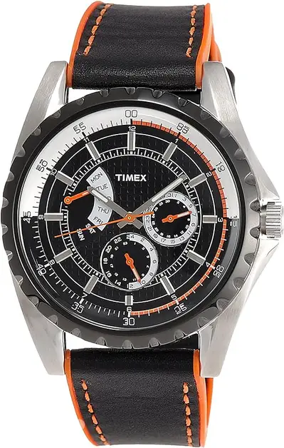 Timex Classic Mens Retrograde Black Leather Strap Watch