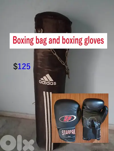 Adidas Boxing bag and boxing gloves