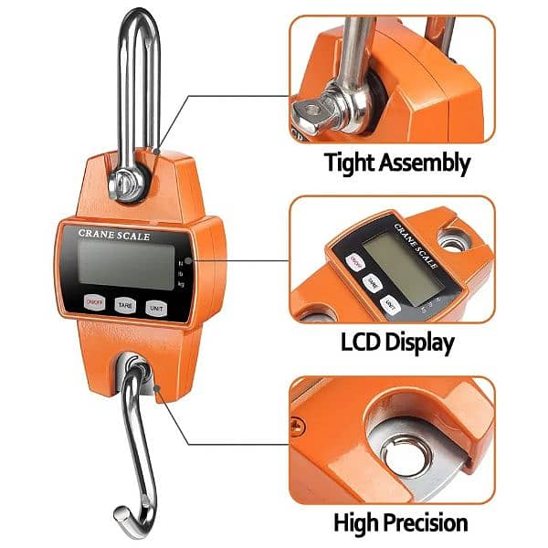 New Portable Digital scale 300kg high quality stainless steel hook 1