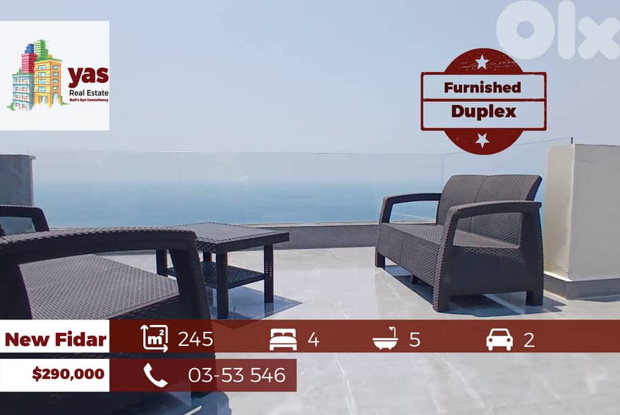 New Fidar 245m2 | Duplex | Terrace | Furnished | Brand New | ABA | 0