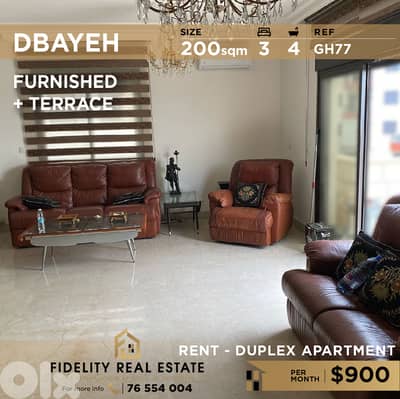 Apartment Duplex for rent in Dbayeh GH77  دوبلكس للإيجار في ضبية،