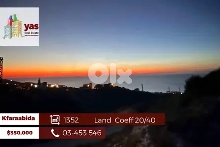 Kfaraabida 1352m2 | Land | Coeff 20/40 | Open Sea View | OH