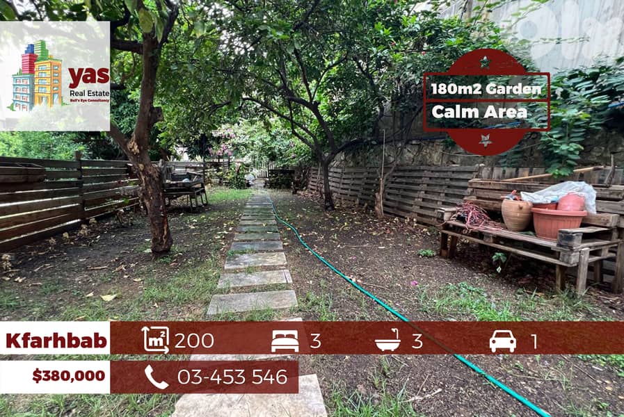 Kfarhbab 200m2 | 180m2 Garden | Well Maintained | Quiet Street | EH/IV 0