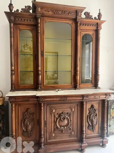 late 19th-century (around the 1880s–1910s) Walnut Vitrines