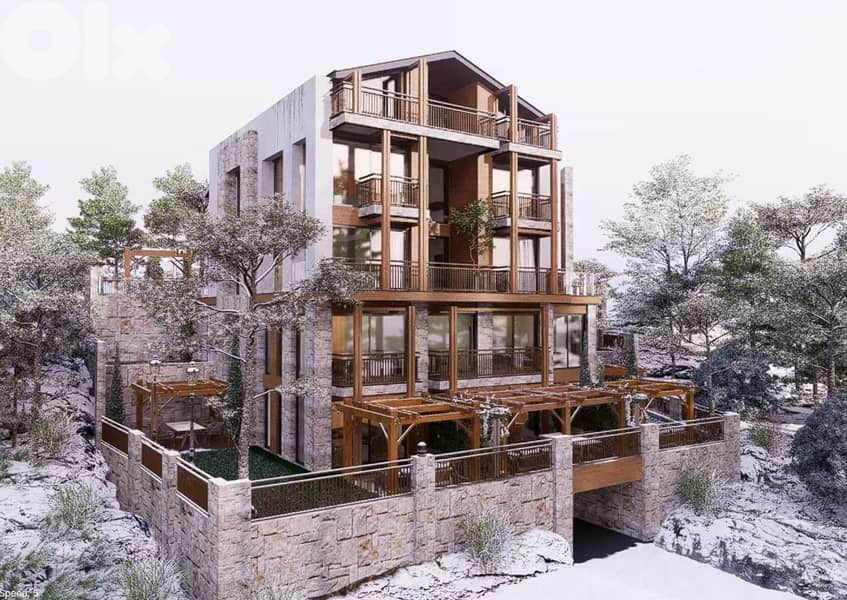 Chalet for sale in Faraya/ Under construction/ Terrace 0