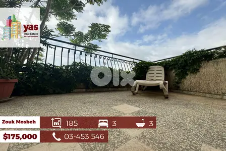 Zouk Mosbeh 185m2 | 80m2 Terrace | Open View | Decorated | EL/KH