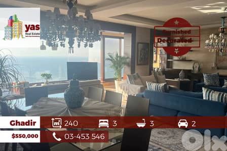 Ghadir 240m2 | Furnished | Classy Area | Luxury | Open View | OH