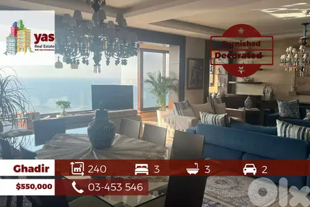 Ghadir 240m2 | Furnished | Classy Area | Luxury | Open View | OH