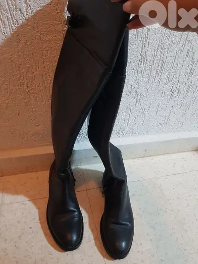 botine black new good leather size 39