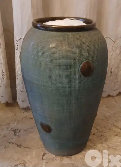 engraved ceramic vase Art Nouveau