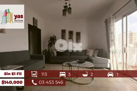 Sin El Fil 113m2 | 40m2 Terrace | Decorated | Mint Condition | AA/TO