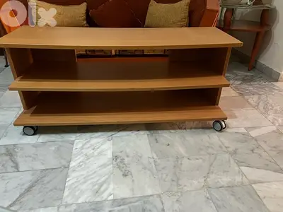 Tv table with shelves
