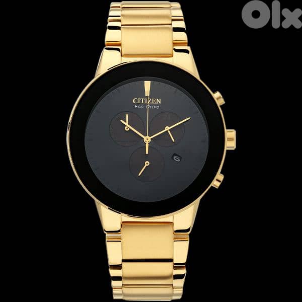 Citizen AT2242-55E Axiom Eco-Drive Gold-Tone Black Chronograph 0