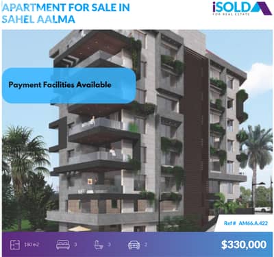 3bedrooms apartment+Payment Facilities 4sale in Sahel Alma - ساحل علما