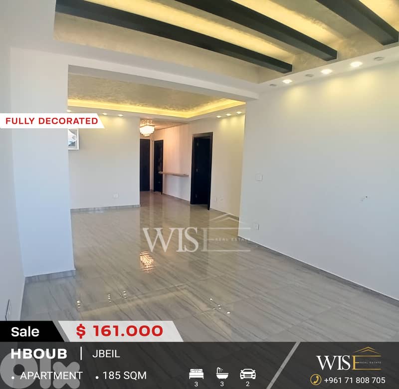 185 SQM Apartment for SALE in Hboub! 0