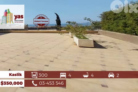 Kaslik 300m2 | 250m2 Terrace | Spacious Flat | Prime Location | EH/YV