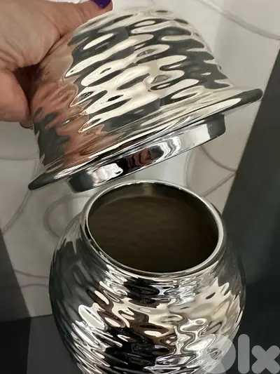vase porcelain silver