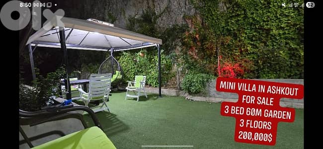 mini villa penthouse in ashkout now available for sale 3 bed 155m 155k