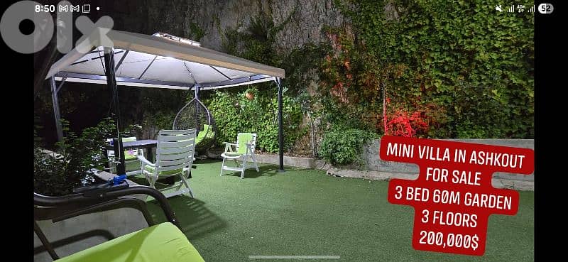 mini villa penthouse in ashkout now available for sale 3 bed 155m 155k 0