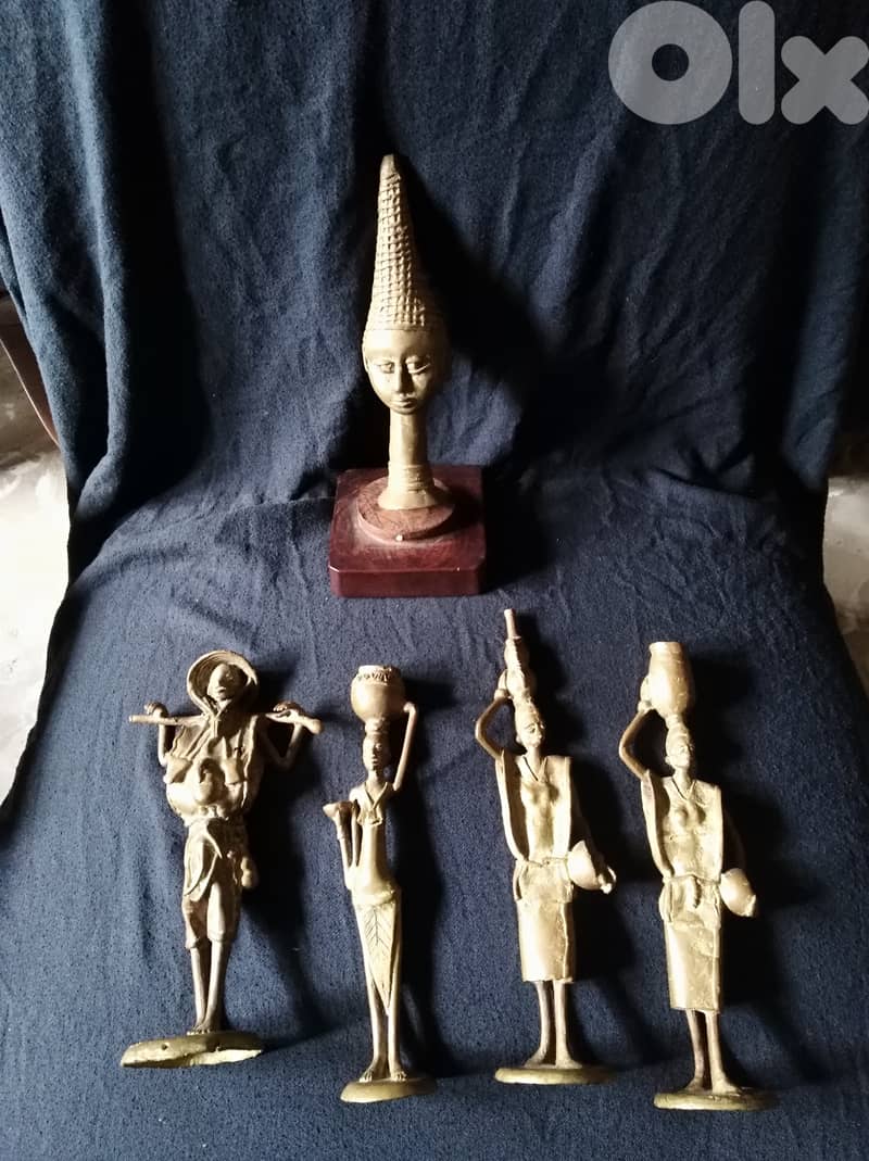 5 Statue ancien lourd en cuivre / 5 Heavy Old Statue in Copper 0