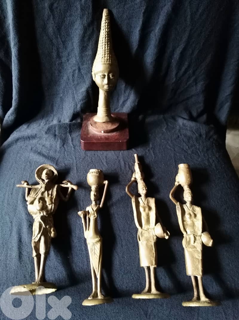 5 Statue ancien lourd en cuivre / 5 Heavy Old Statue in Copper 1