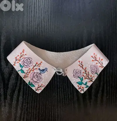 Handpainted real leather collar/1 piece