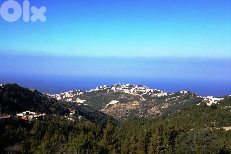 850 SQM Land in Kfour, Keserwan with Open Sea & Greenery View 0