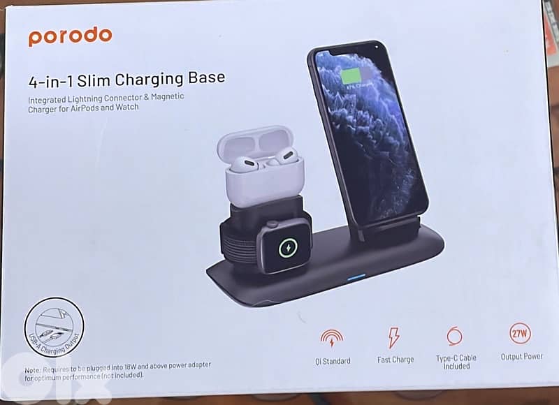 Porodo 4-in-1 slim charging base 0