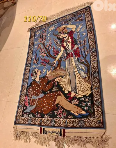 سجادة اصفهان عمر الخيام ناعمة انتيك قديمة سعر لقطة