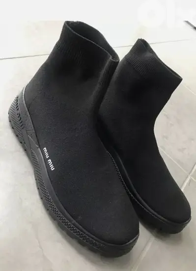 miu miu black sock sneakers
