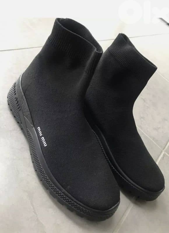 miu miu black sock sneakers 0