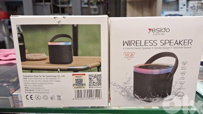 YESIDO WIRELESS SPEAKER RGB LIGHTING EFFECTS 1800MAH BATTERY YSW25 0