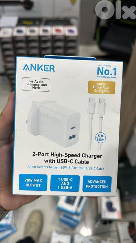 Anker select charger (20w 2-port) with usb-c cable 1.5m 0