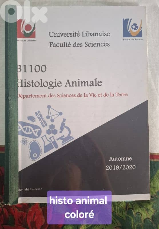 Lebanese university faculty of Science, 1ère année bio, 1er semestre 2