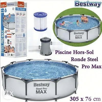 bestway 3.05 x 76 cm pool + filter pump + intex مسبح بركة