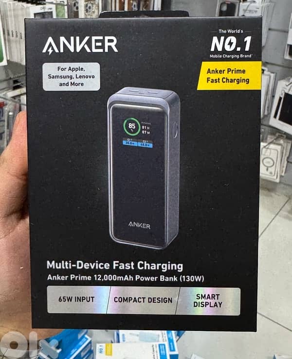 Anker prime 12,000mah Power bank (130w) 65w input compact design 0