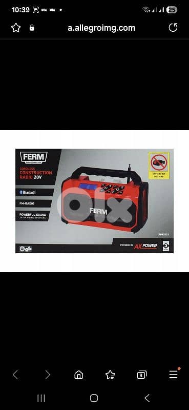 FERM Bluetooth radio_ 20-volt battery. + cordless polisher/4$ delivery 4