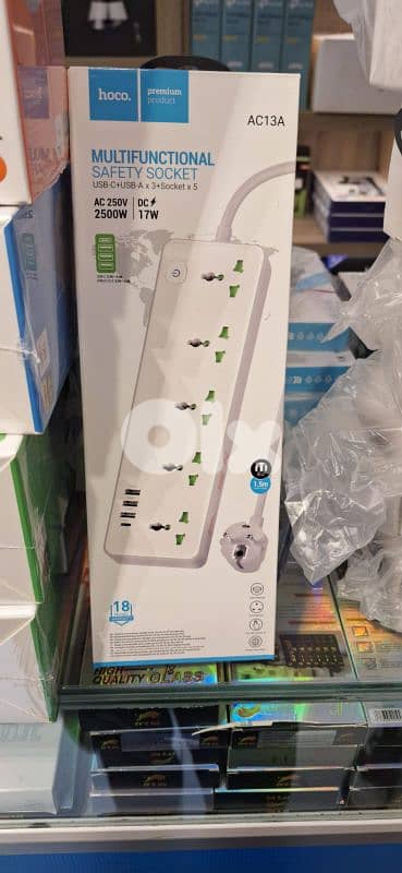 Hoco multifunctional safety socket AC13A 0