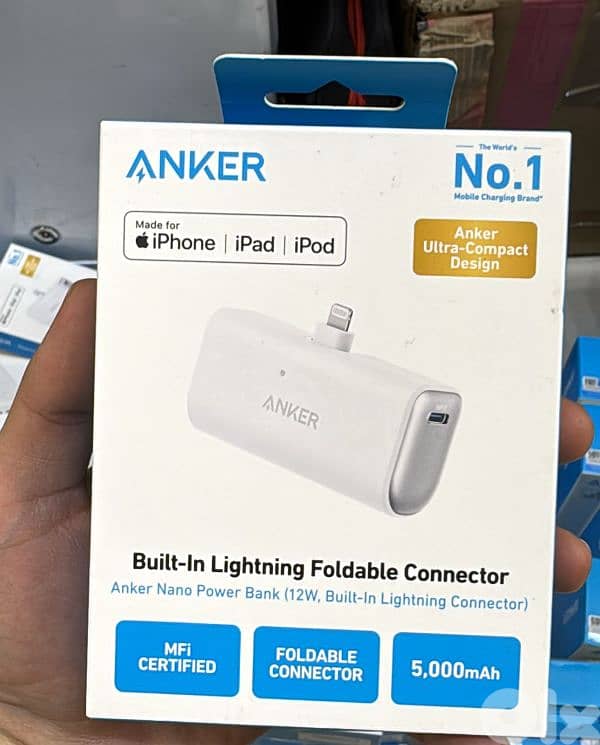 Anker Nano power bank 5,000mah (12w , built-in Lightning connector) 0