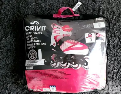 رولر CRIVIT للأطفال (المقاسات 29–37) + خوذة هدية مميزة