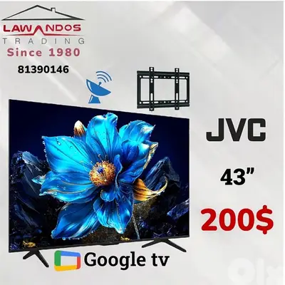 Led JVC ORIGINAL 43” Google tv مع ستاند