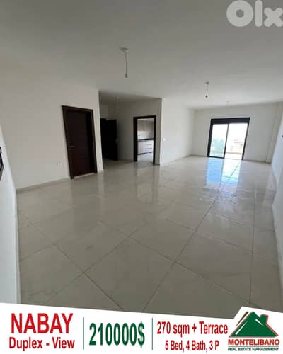 270 sqm Duplex For Sale in Nabay with Terrace and View !!