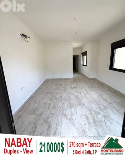 270 sqm Duplex For Sale in Nabay with Terrace and View !!